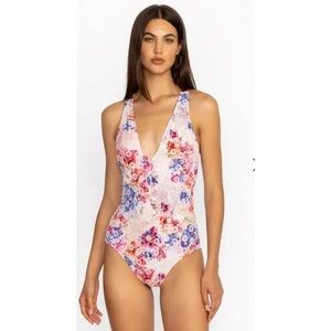 NWT Johnny Was Swimsuit Summer Days Eyelet Crossback One Piece Size Large‎
